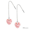 Adjustable Rose Peach XILION Heart Earrings Made with Swarovski Elements